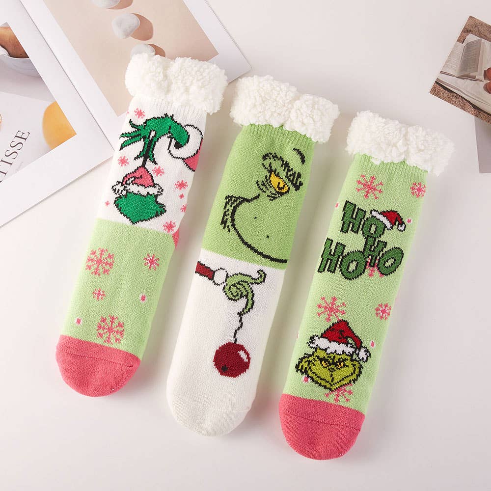 Grinch Non-Slip Cozy Socks