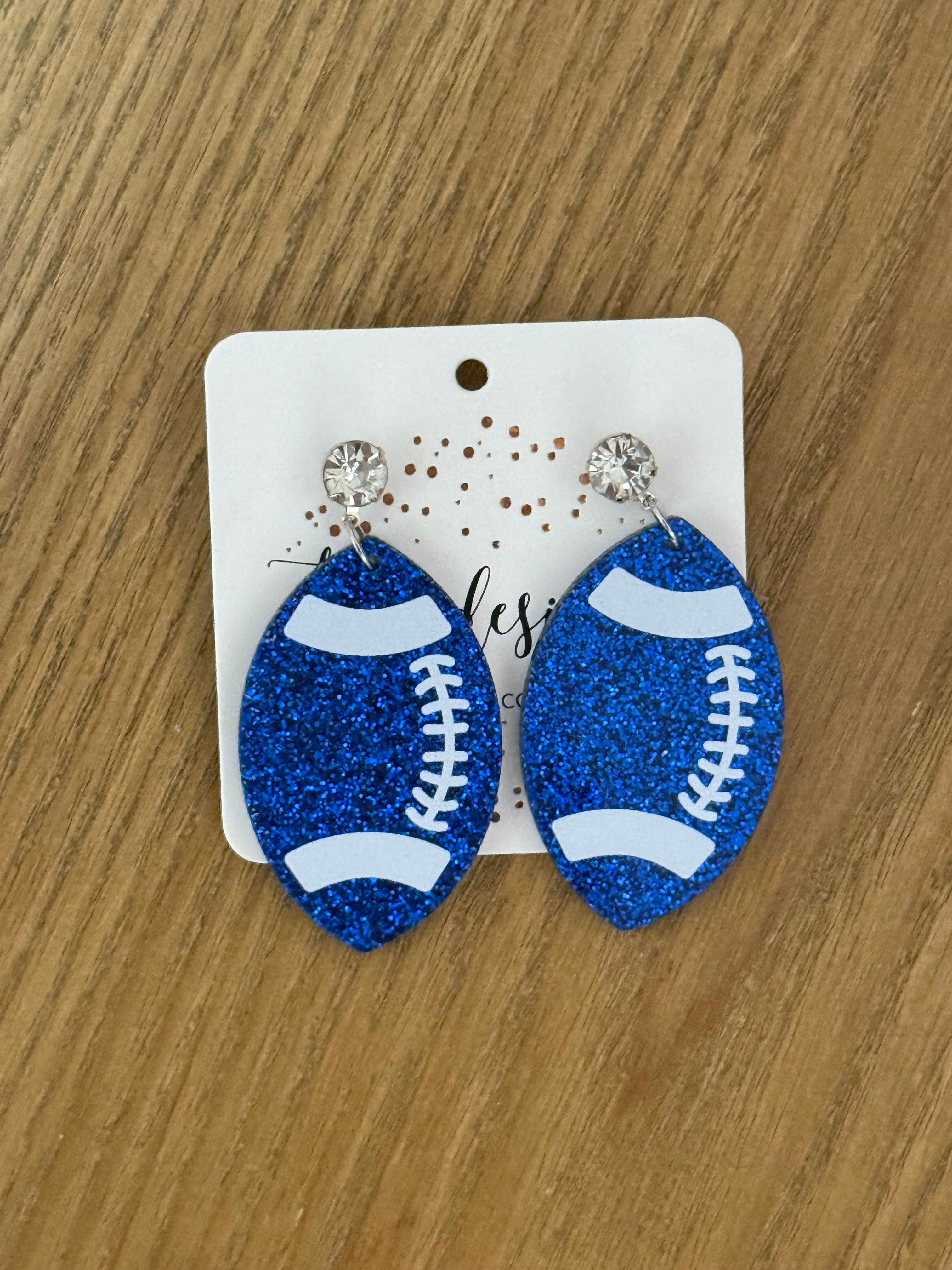 Acrylic Football Earrings