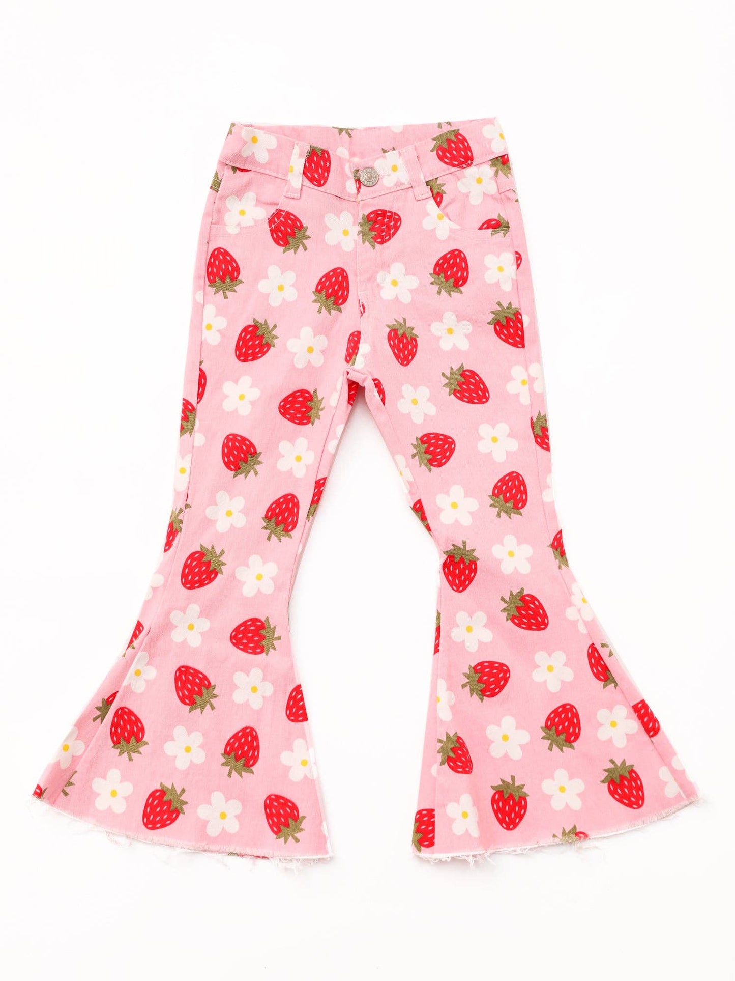 Baby Girls Strawberry Printed Flare Jeans