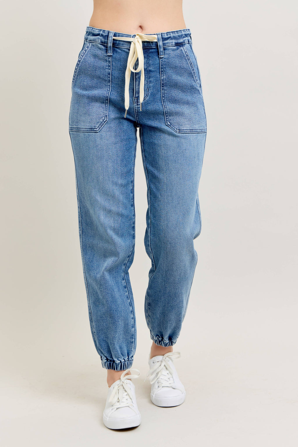 High Waisted Denim Jogger