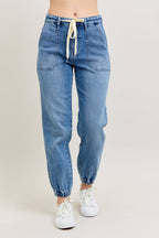 High Waisted Denim Jogger