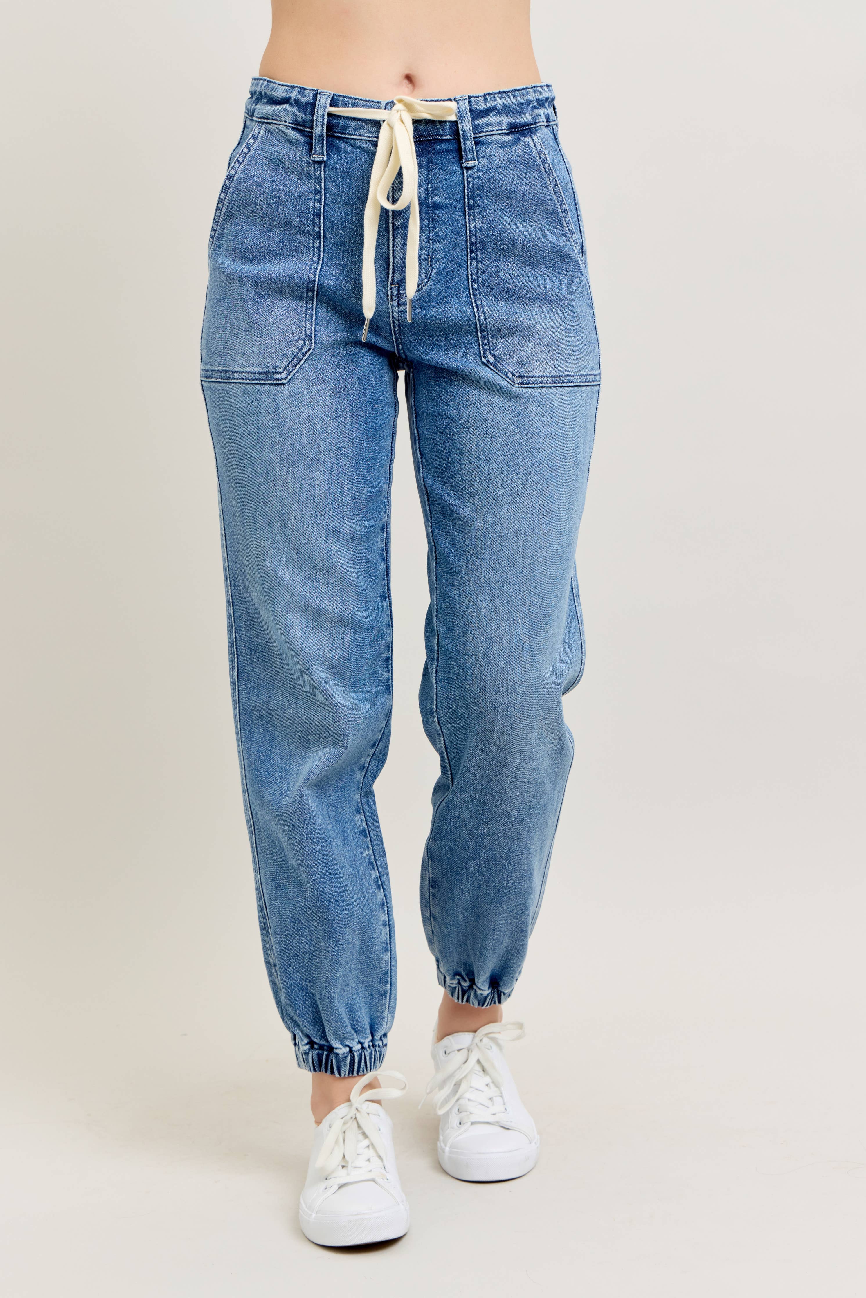 High Waisted Denim Jogger