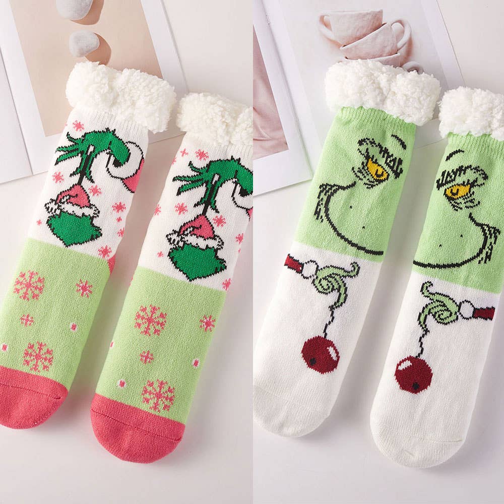 Grinch Non-Slip Cozy Socks