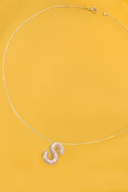 INITIAL PAVE RHINESTONE BUBBLE BALLOON NECKLACE