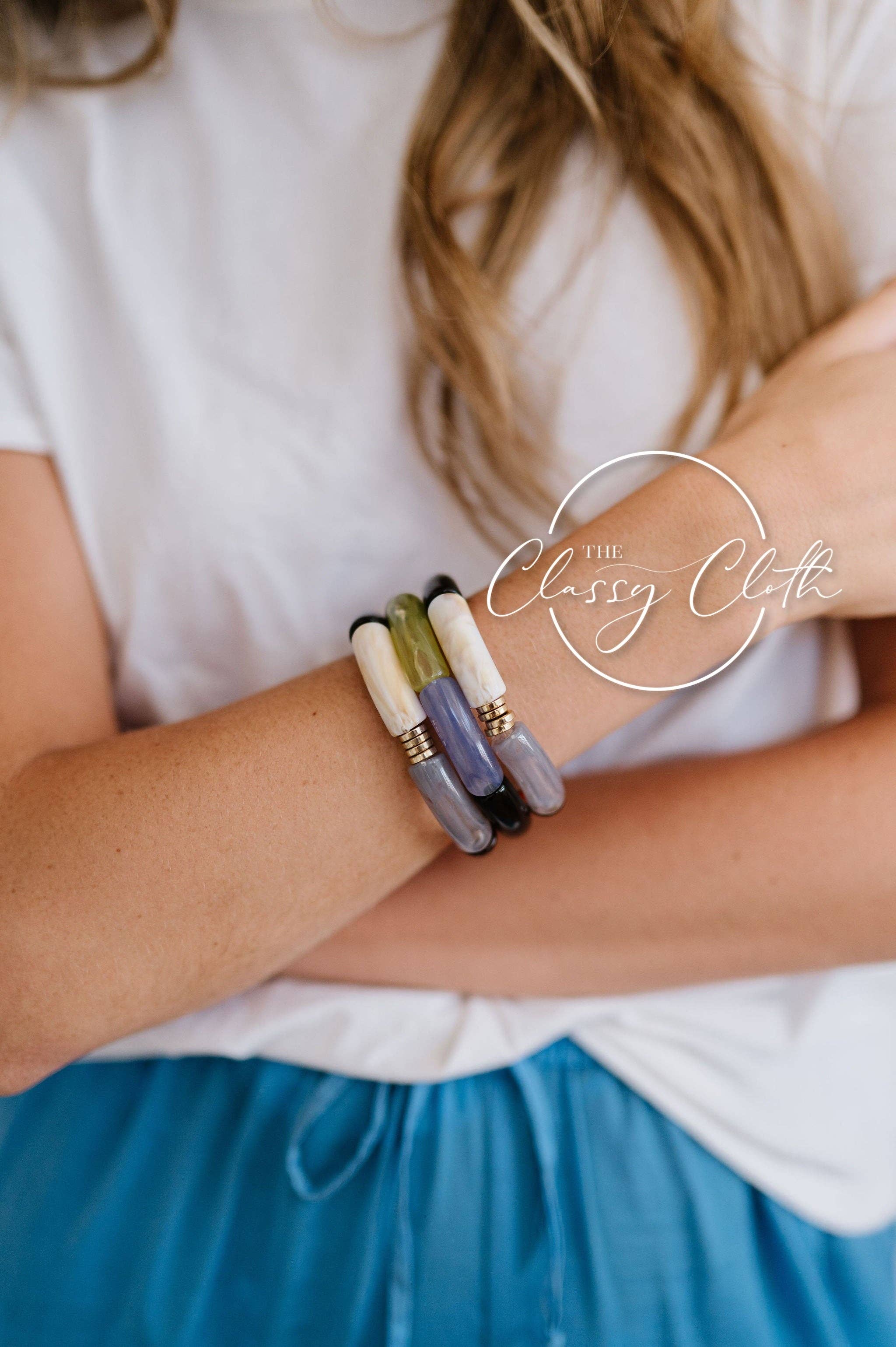 Acrylic Tube Bangle Bracelet