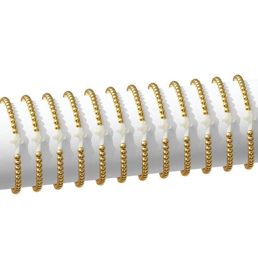 4Mm Bracelet With Shell Cross