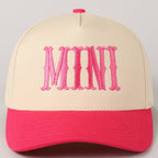 MINI Lettering Embroidery Two-Tone Baseball Cap For Kids
