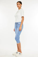 Mid Rise Capri Jeans