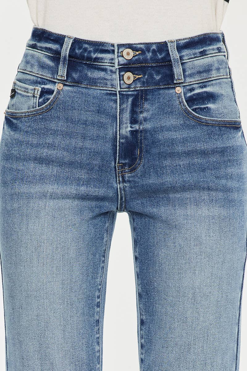 Kancan High Rise Slim Straight Medium Wash