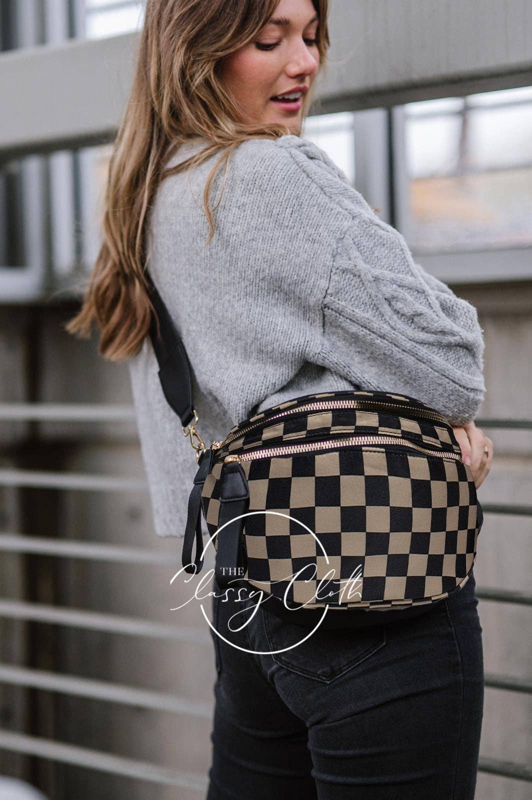 Farah Fanny Pack Shldr Sling Bag - Tan Checkered