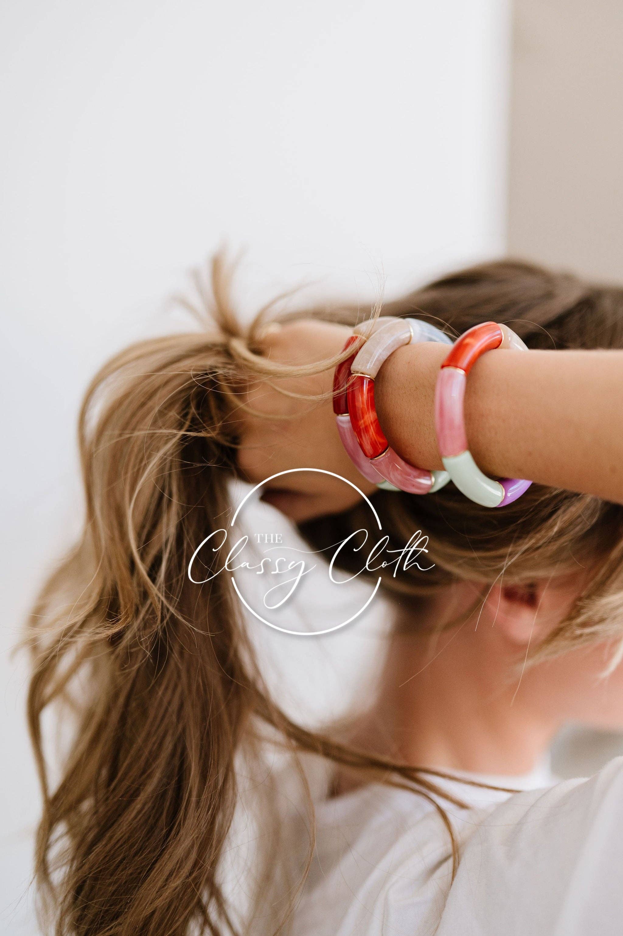 Acrylic Tube Bangle Bracelet