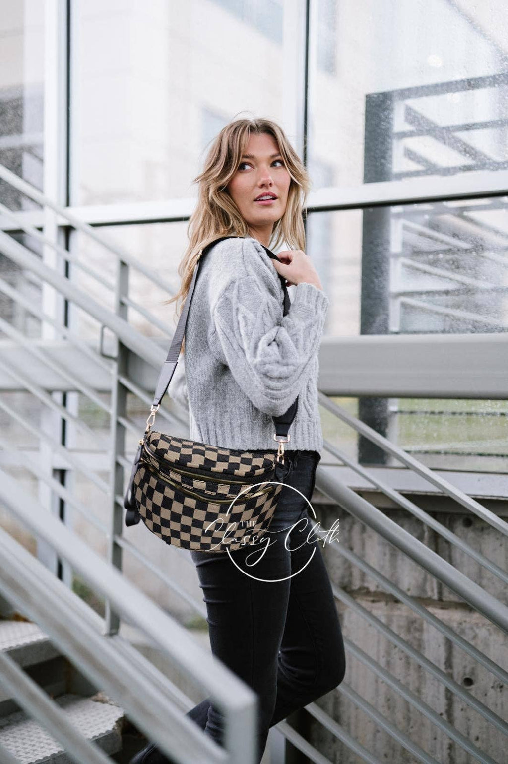 Farah Fanny Pack Shldr Sling Bag - Tan Checkered
