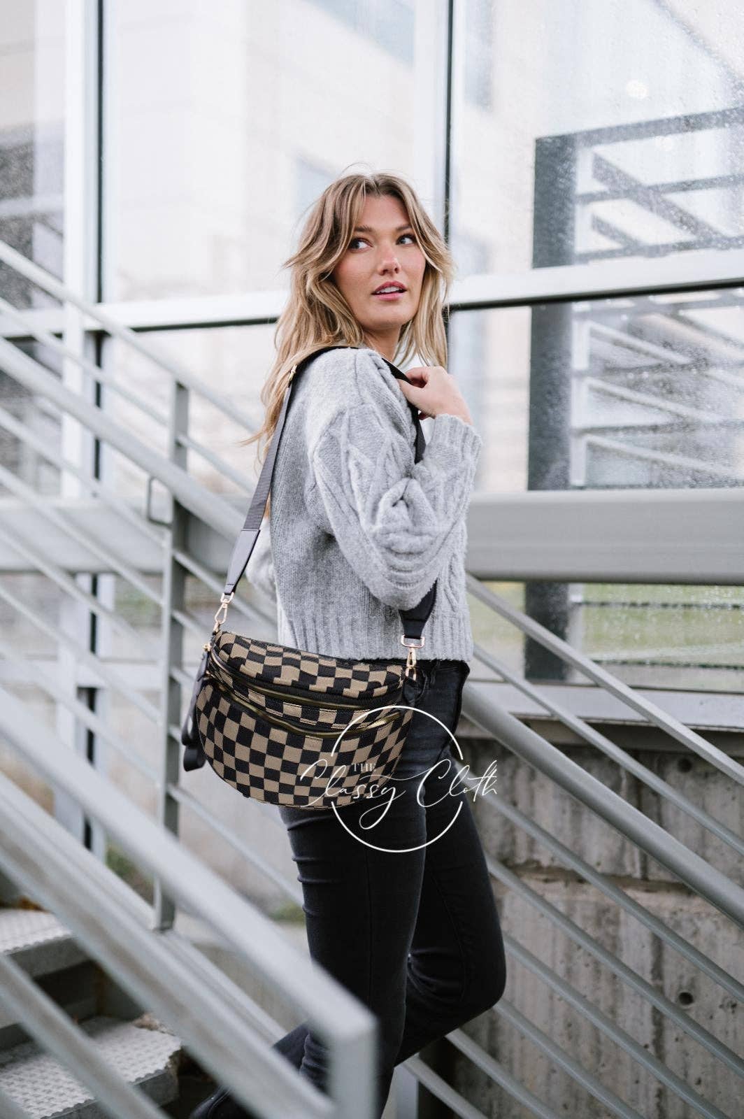 Farah Fanny Pack Shldr Sling Bag - Tan Checkered