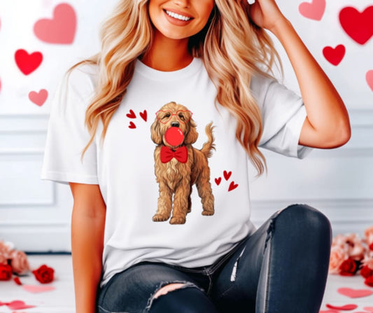 Boy Goldendoodle Valentines Tshirt