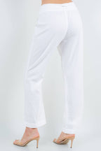 Oceanside Linen Blend pull up Pants