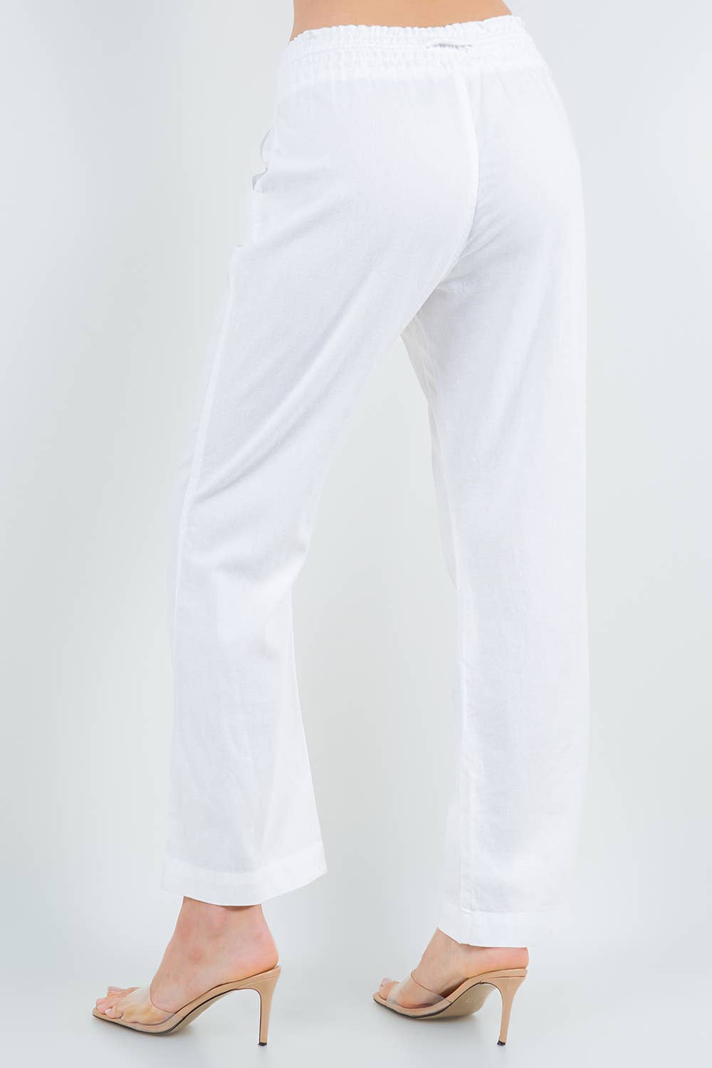 Oceanside Linen Blend pull up Pants