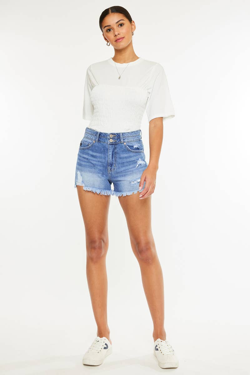 HIGH RISE MOM DENIM SHORTS