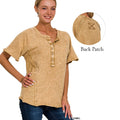 Washed French Terry Henley Top