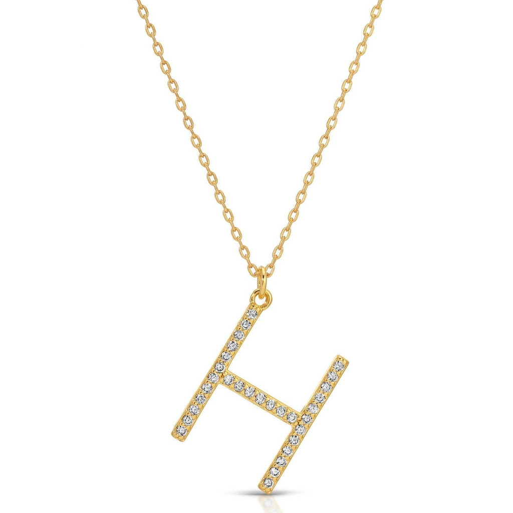 Large Pave Initial Pendants