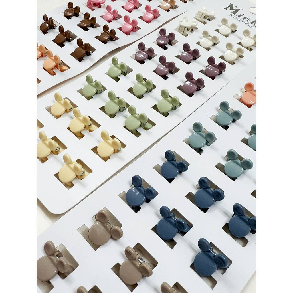 24 pcs Assorted Color Mouse Mini Hair Claw