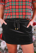 Velvet Skort in Black