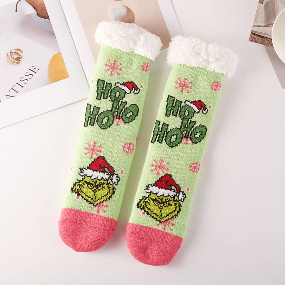 Grinch Non-Slip Cozy Socks