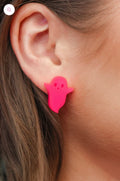 Neon Pink Ghost Earrings