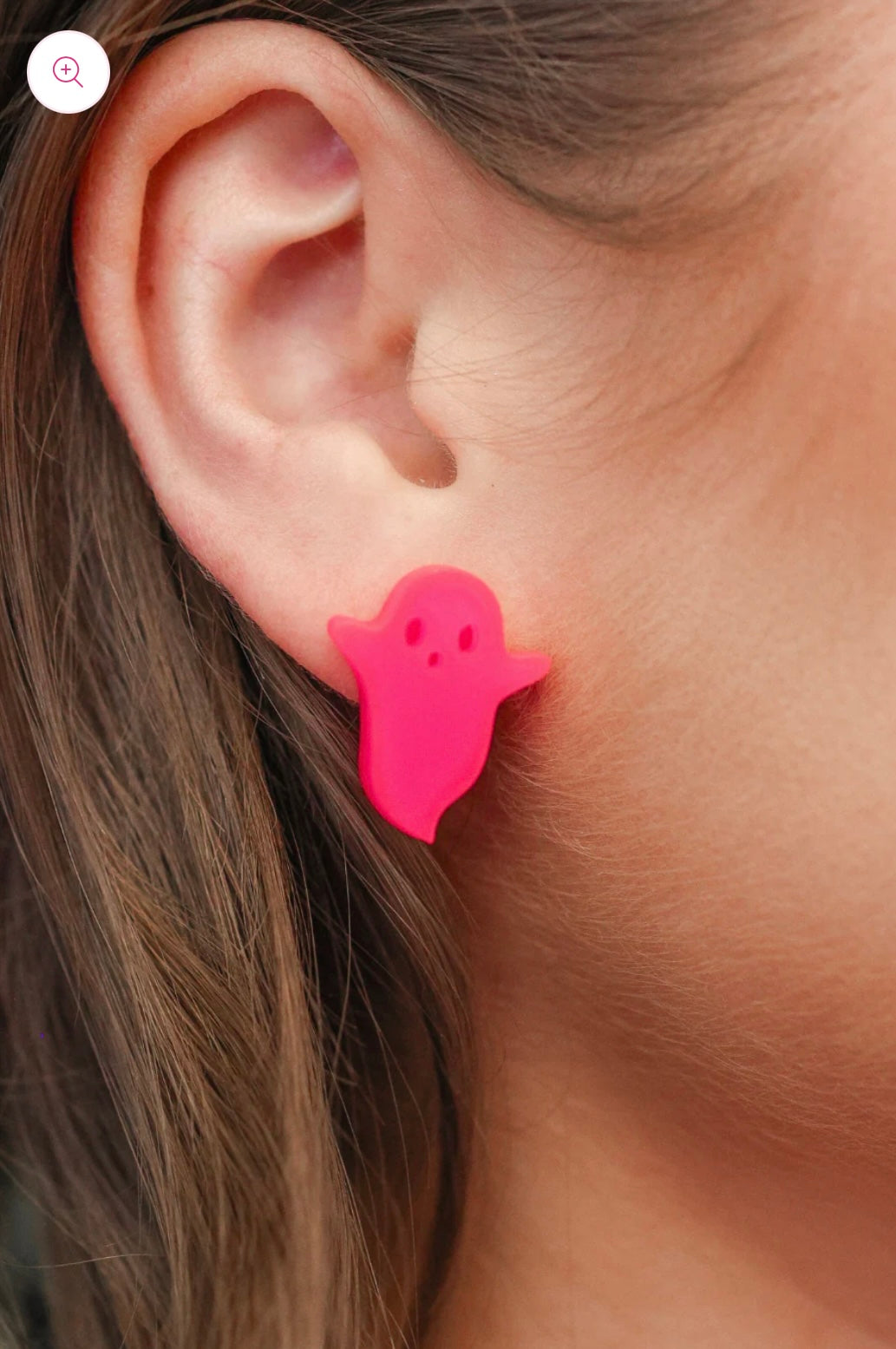 Neon Pink Ghost Earrings