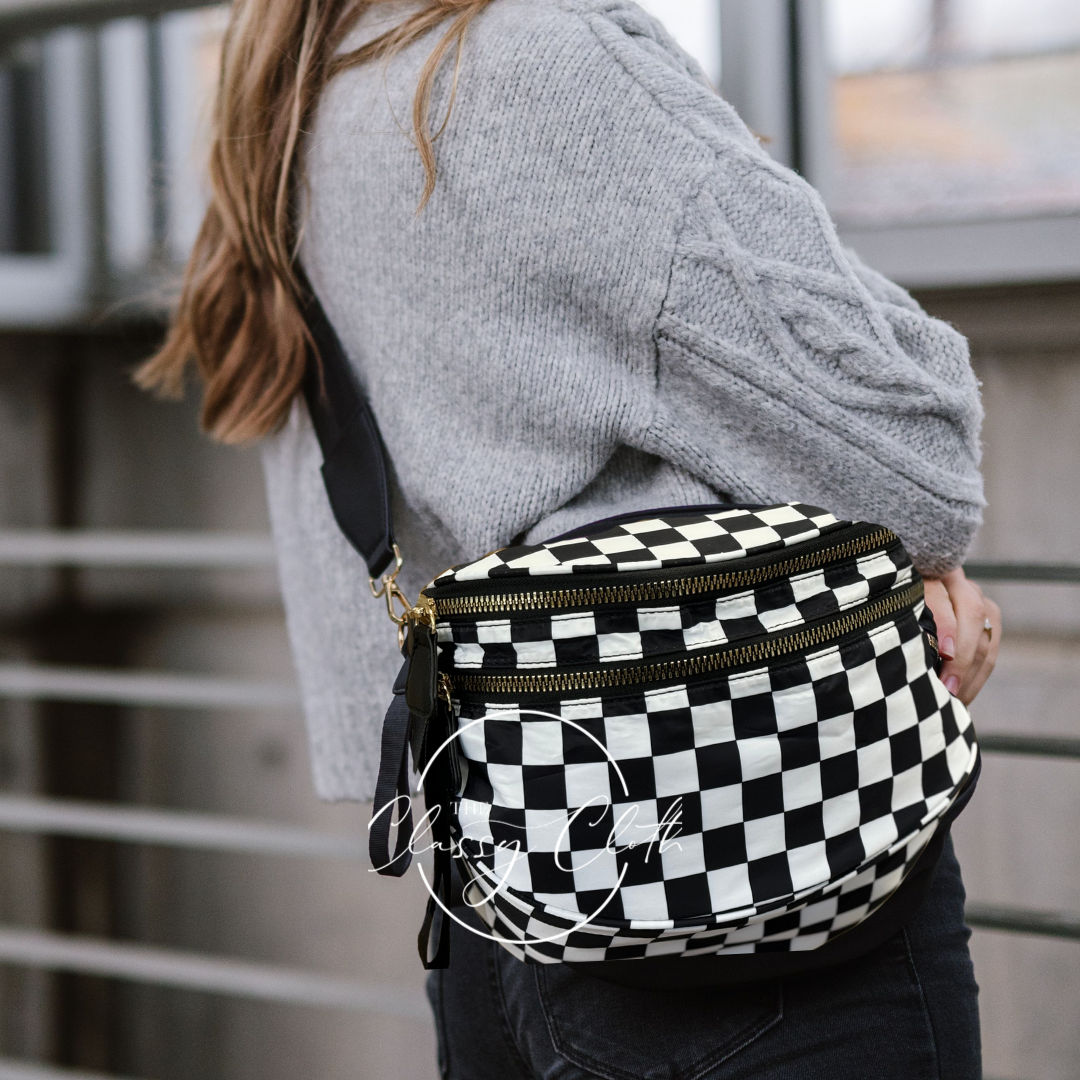Farah Fanny Pack Shldr Sling Bag - Blk Checkered