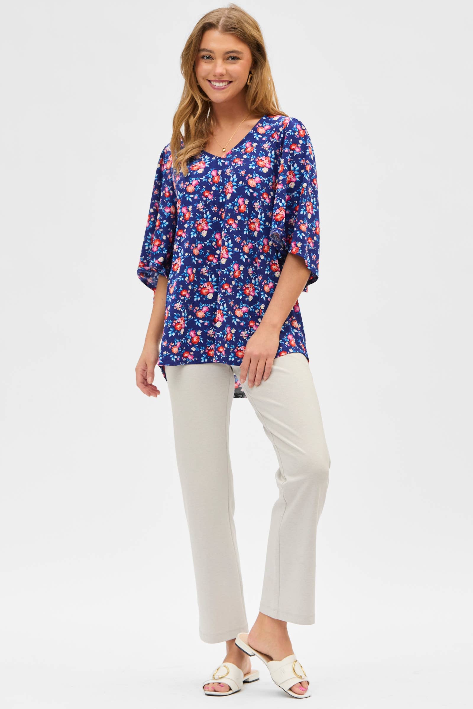Floral Half Sleeve Cali Top