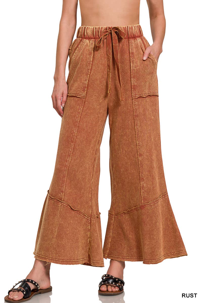 Acid wash French terry Pants w/ pockets