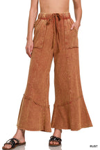 Acid wash French terry Pants w/ pockets