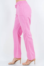 Oceanside Linen Blend pull up Pants