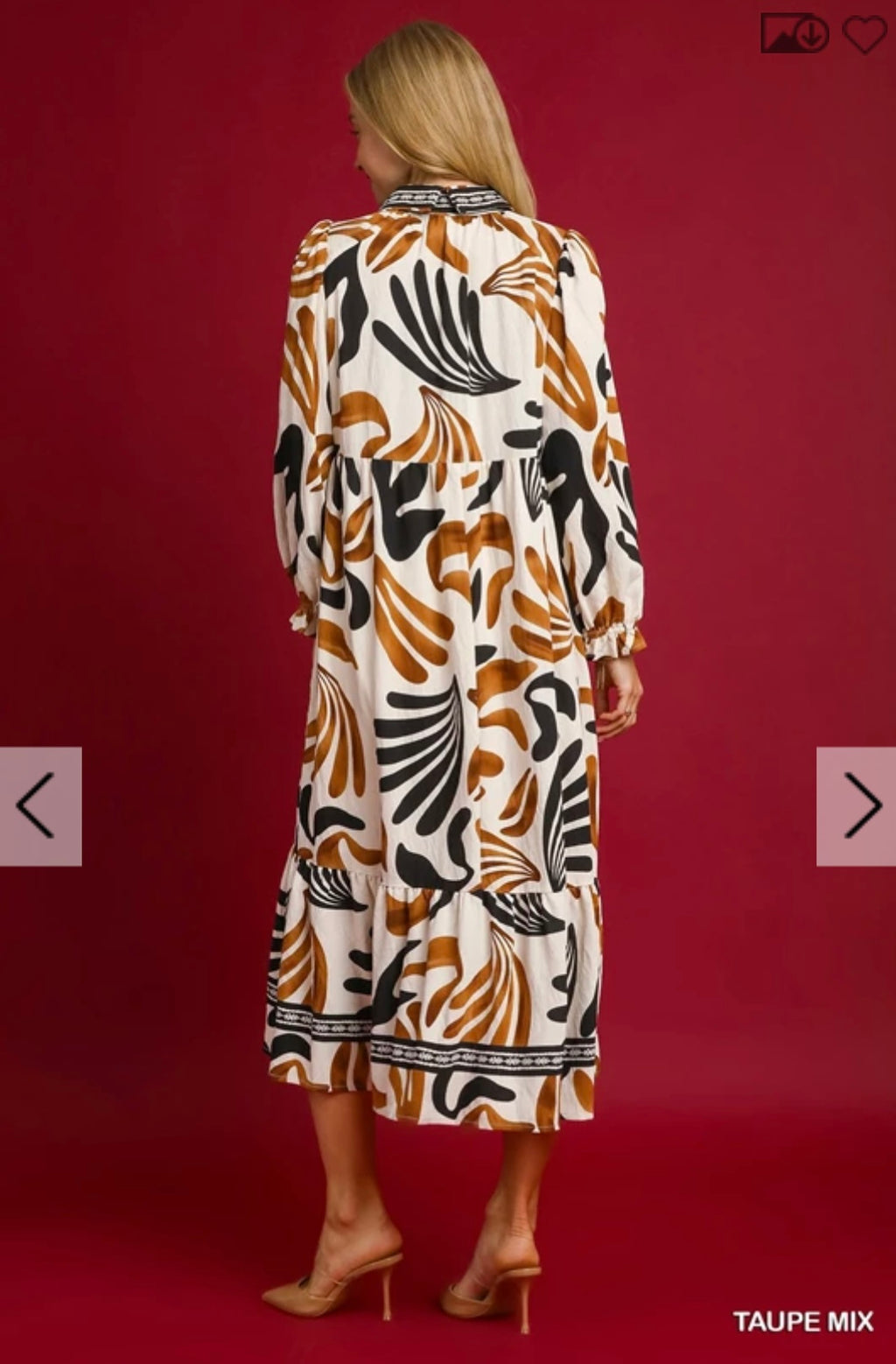 Boho Leafy Print Maxi Dress