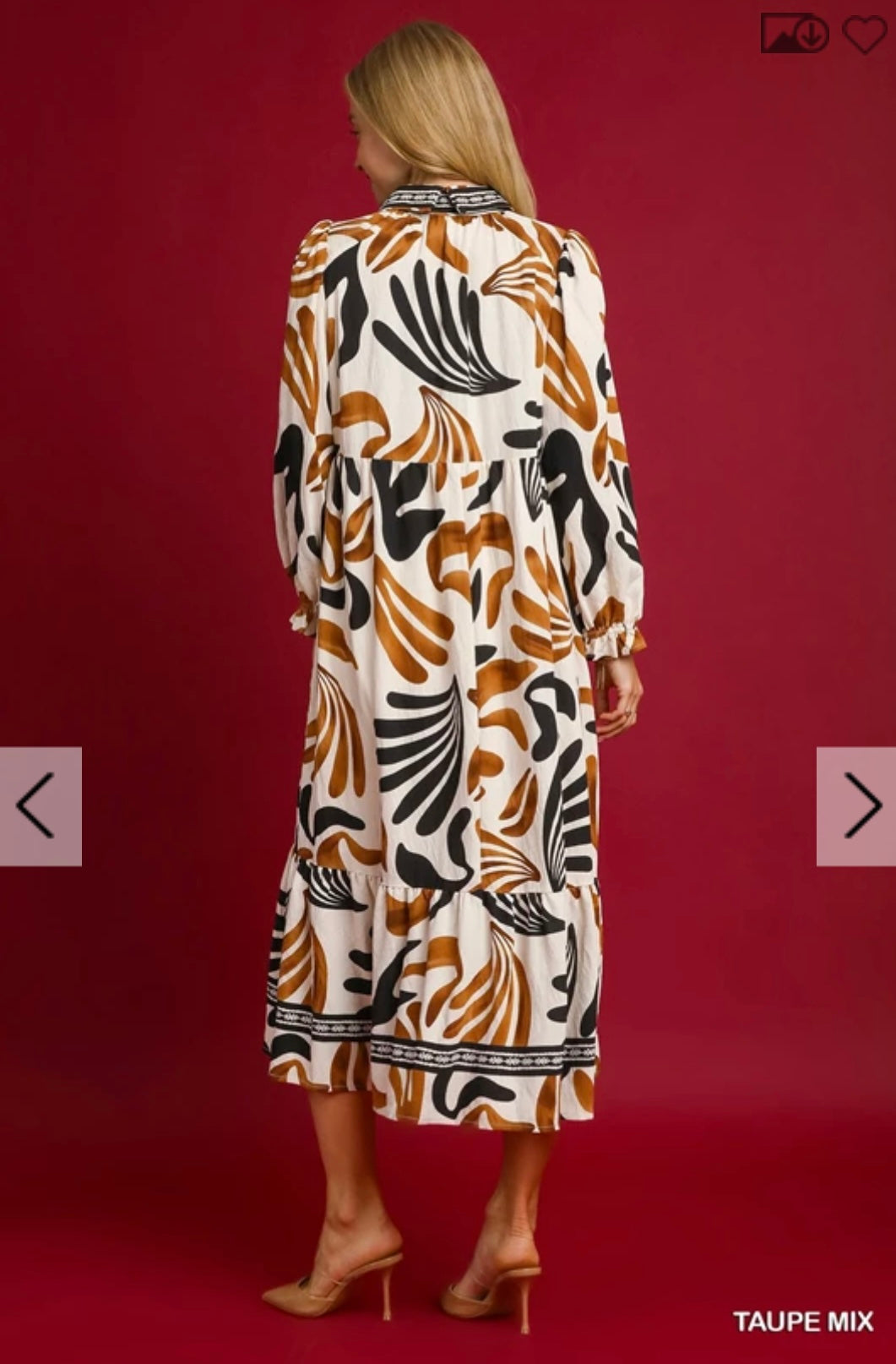 Boho Leafy Print Maxi Dress