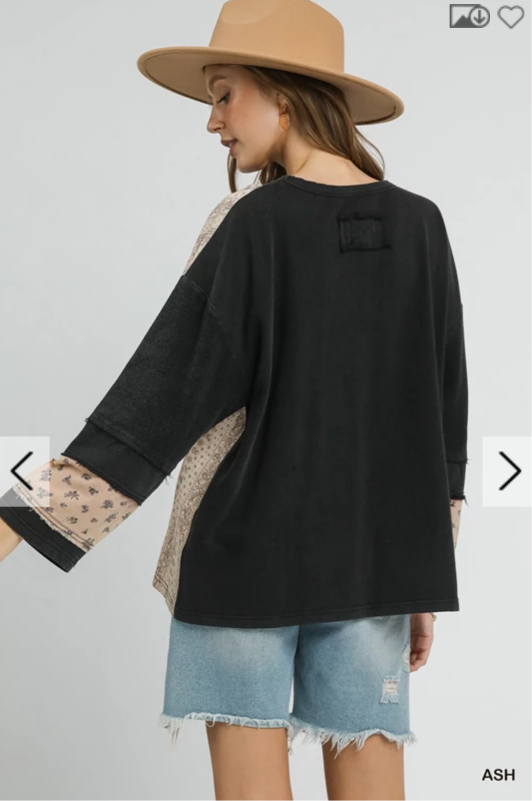 French Terry Patchwork Sleeve Pullover