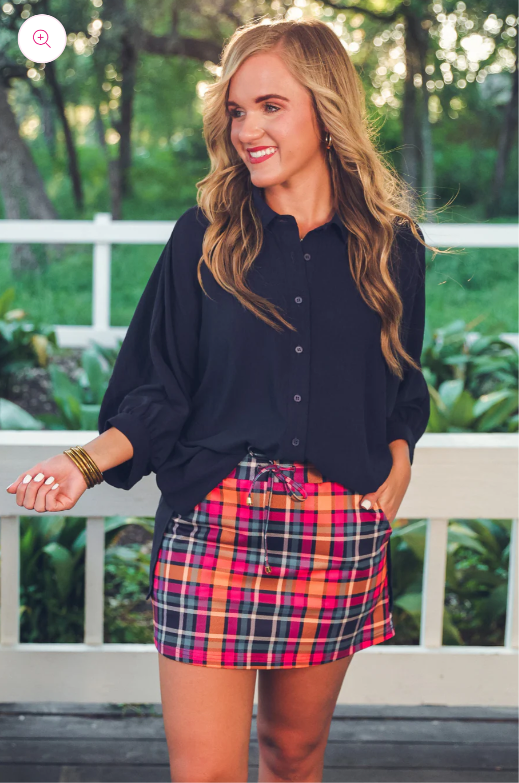 Patterned in Plaid Skirt