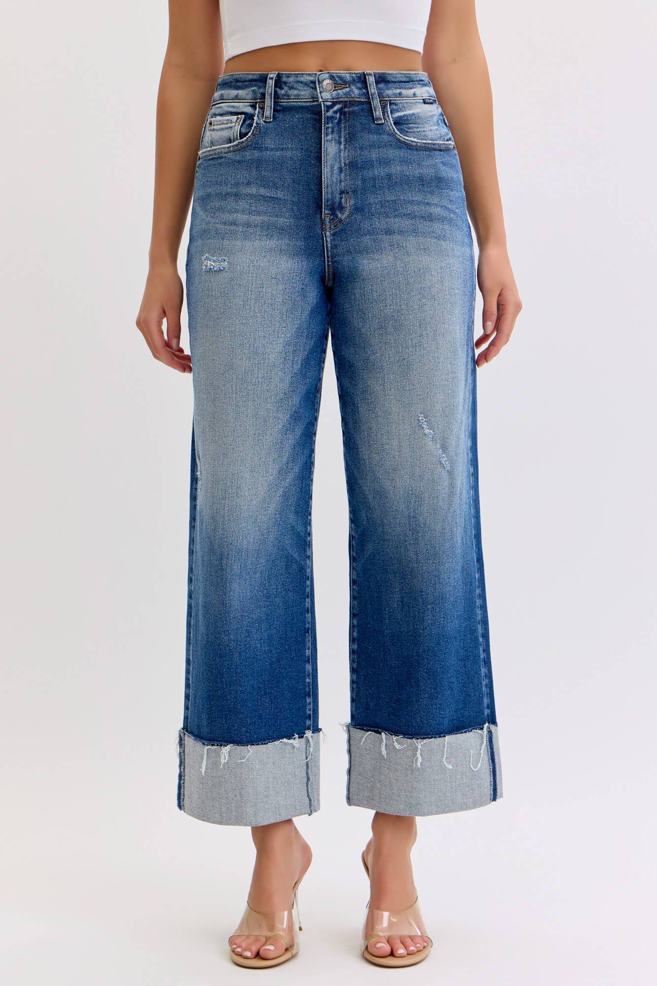 High Rise Crop Wide Leg With Cuff
