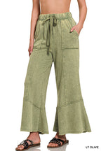 Acid wash French terry Pants w/ pockets