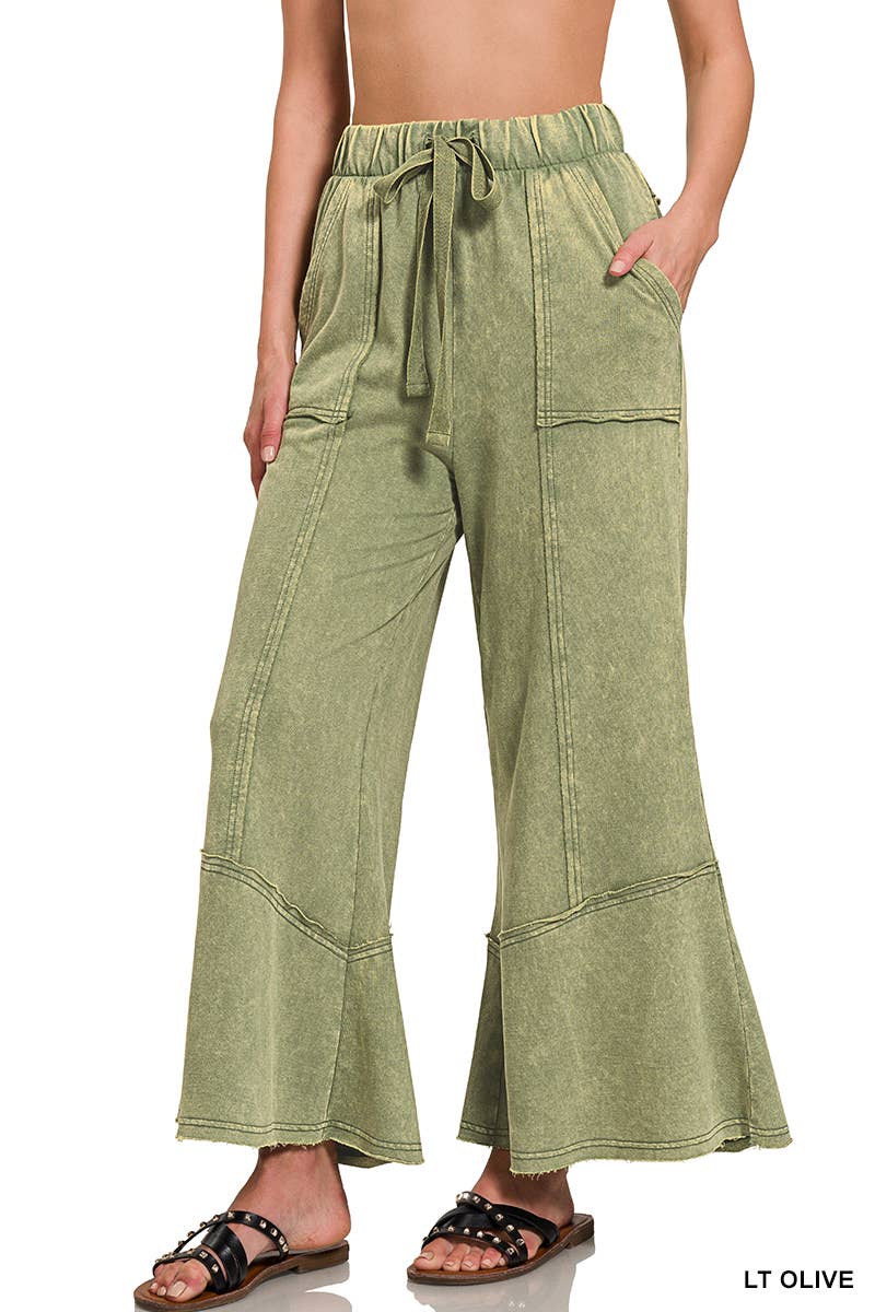 Acid wash French terry Pants w/ pockets