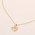 SECRET BOX_Stainless Steel Stone Paved Open Heart Pendant Necklace