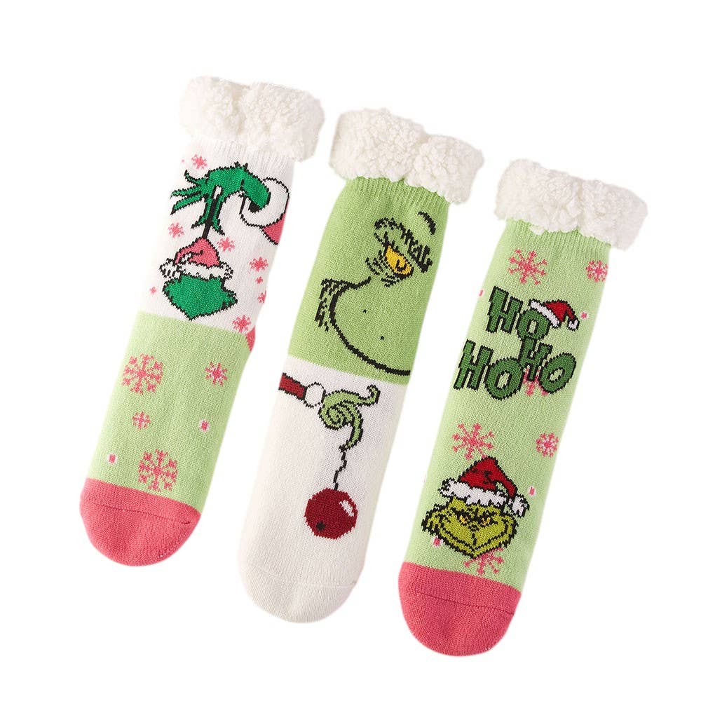 Grinch Non-Slip Cozy Socks