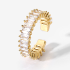 18K Gold Plated Stainless Steel with CZ Adjustable Rings