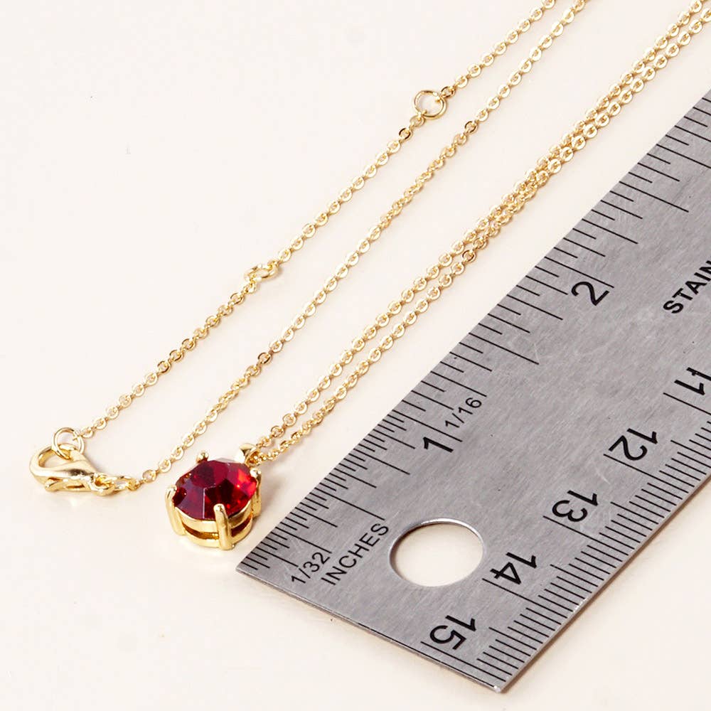 Birth Stone Cluster Pendant Necklace