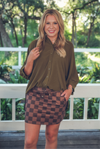 Chocolate Checkered Skort
