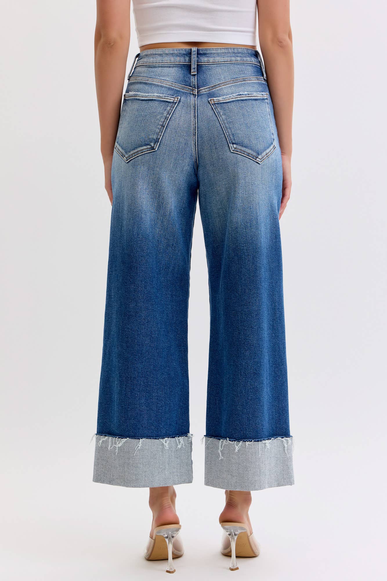 High Rise Crop Wide Leg With Cuff