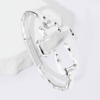 Hammered Open Metal Cross Hook Bracelet