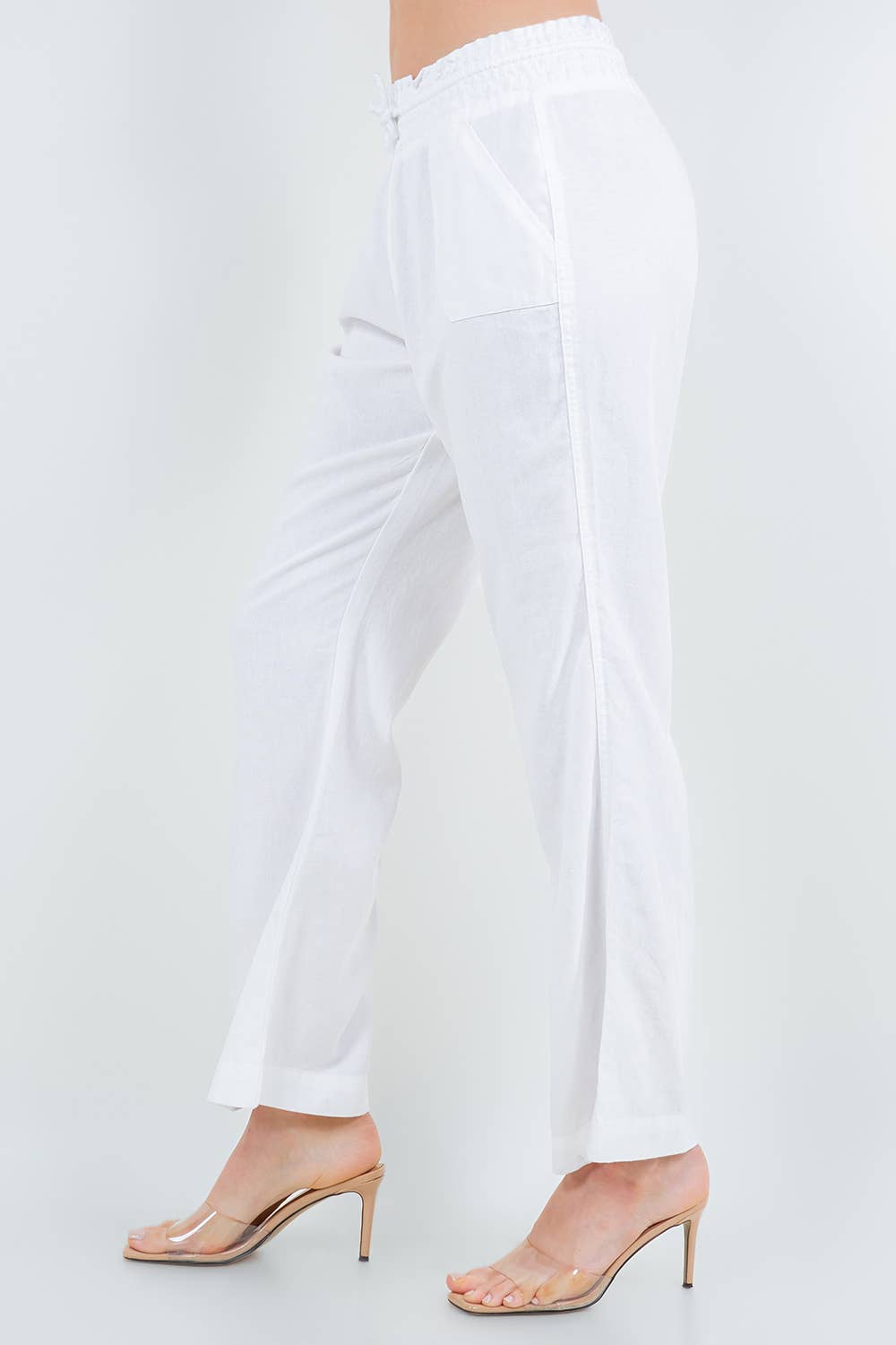 Oceanside Linen Blend pull up Pants