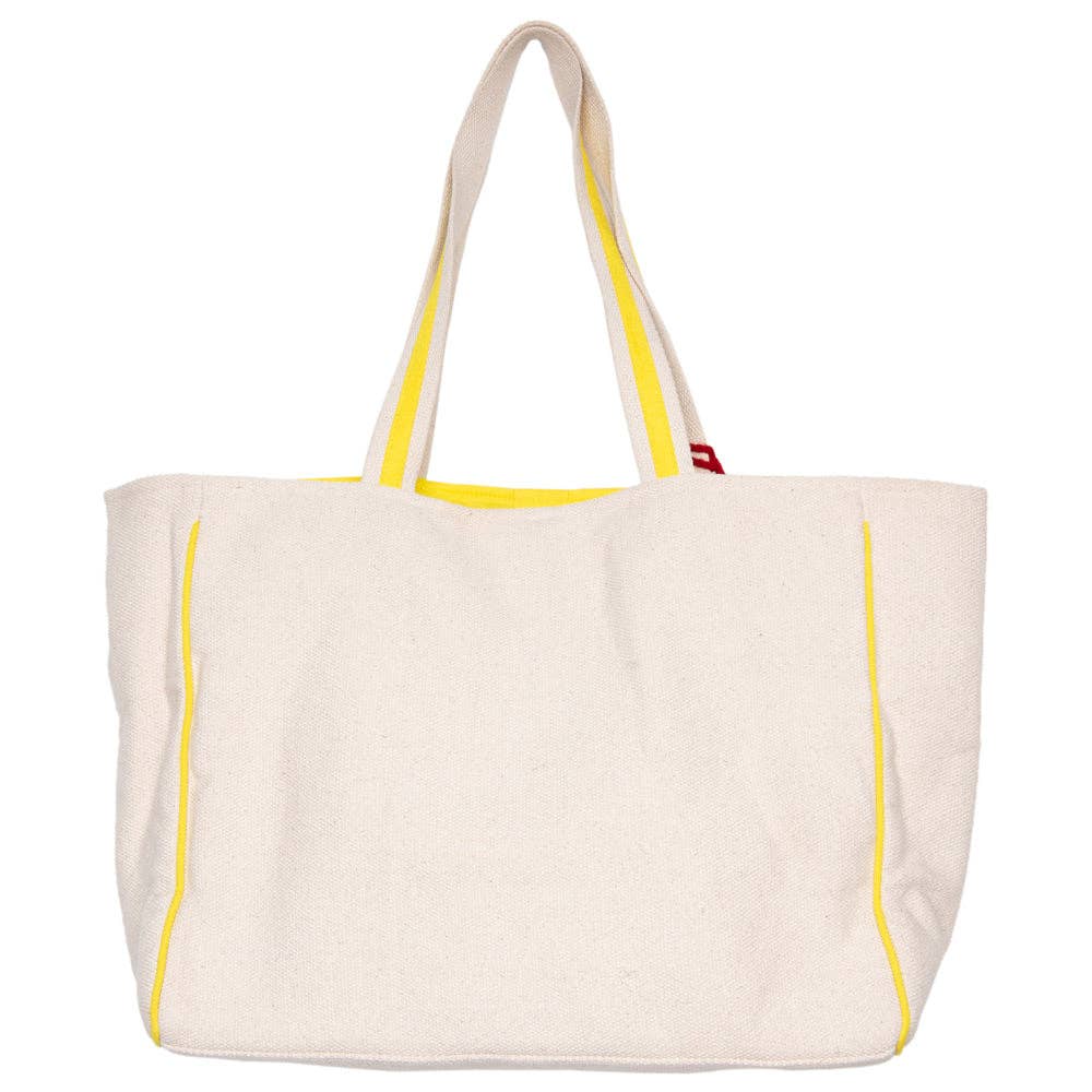 Softball Oversized Happy Face Canvas Tote Bag