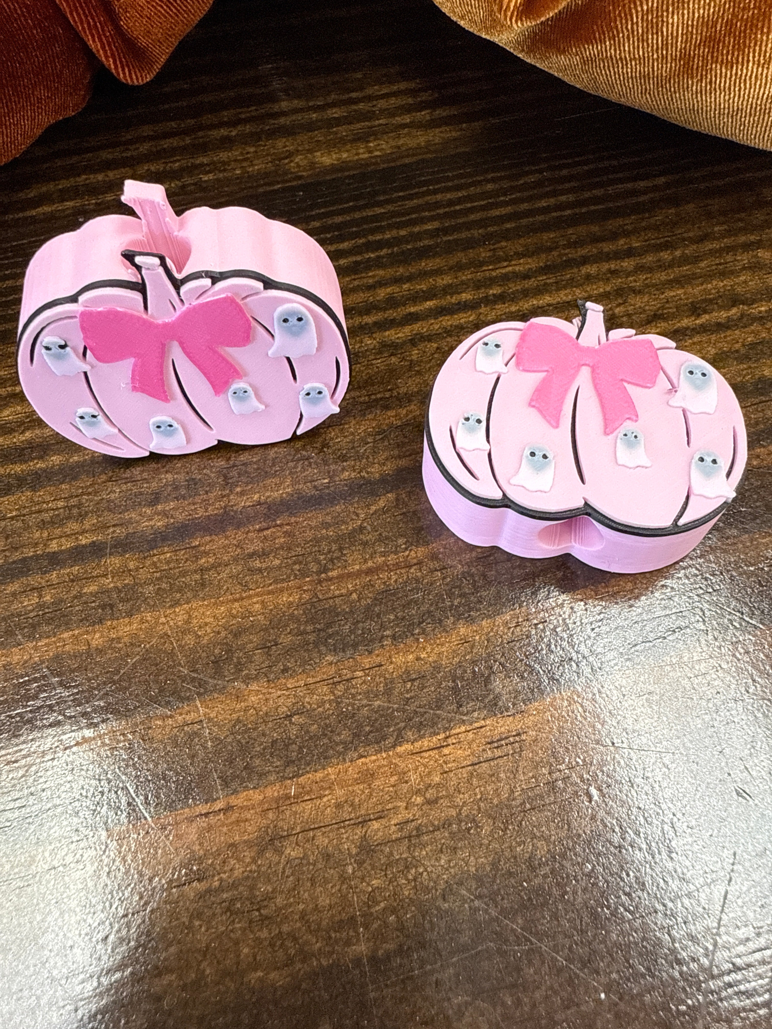 3D Printed Straw Topper Pink Pumpkin